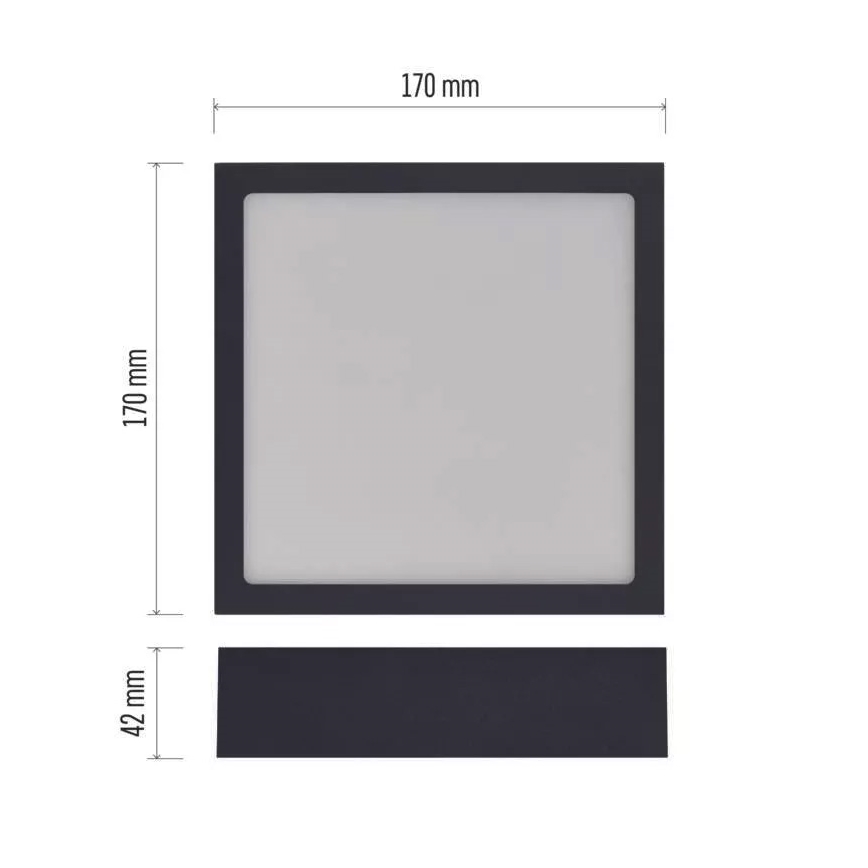 LED Lubinis šviestuvas NEXXO LED/12,5W/230V 3000/3500/4000K 17x17 cm juodas