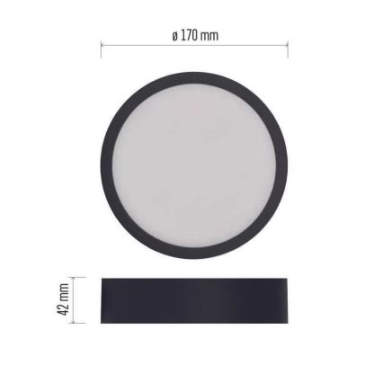 LED Lubinis šviestuvas NEXXO LED/12,5W/230V 3000/3500/4000K d. 17 cm juodos spalvos