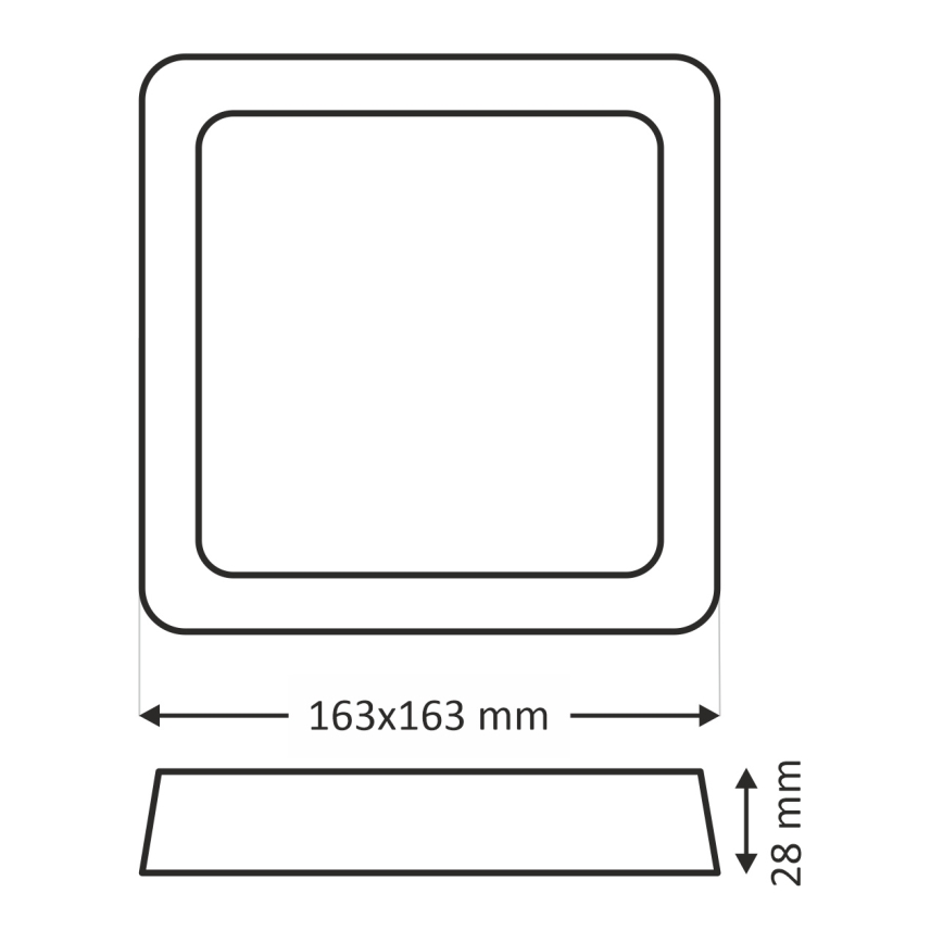 LED lubinis šviestuvas LED/12W/230V 2700K 16,3x16,3 cm balta