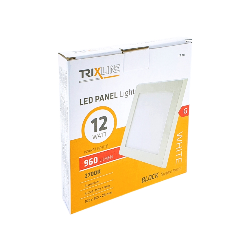 LED lubinis šviestuvas LED/12W/230V 2700K 16,3x16,3 cm balta