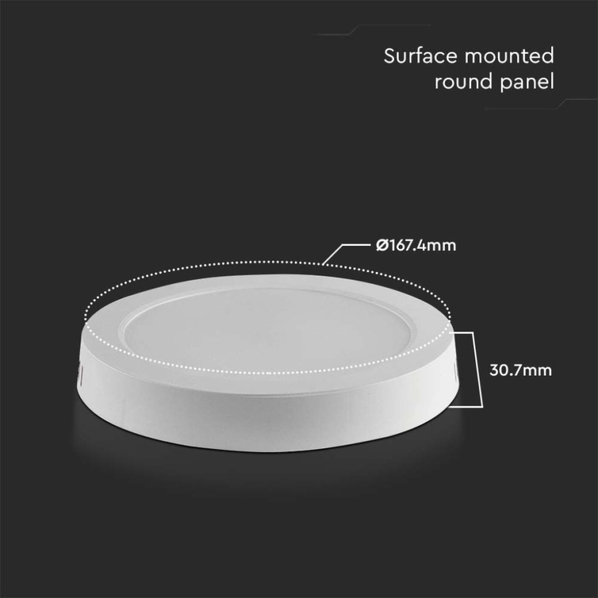 LED lubinis šviestuvas LED/12W/230V 3000K diametras 16,7 cm balta