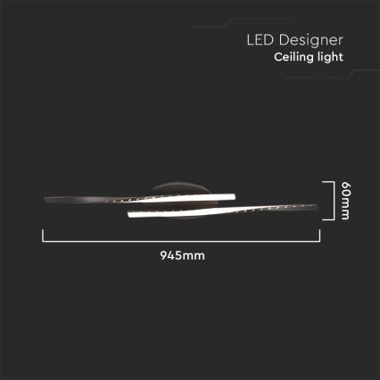 LED lubinis šviestuvas LED/12W/230V 3000K juoda