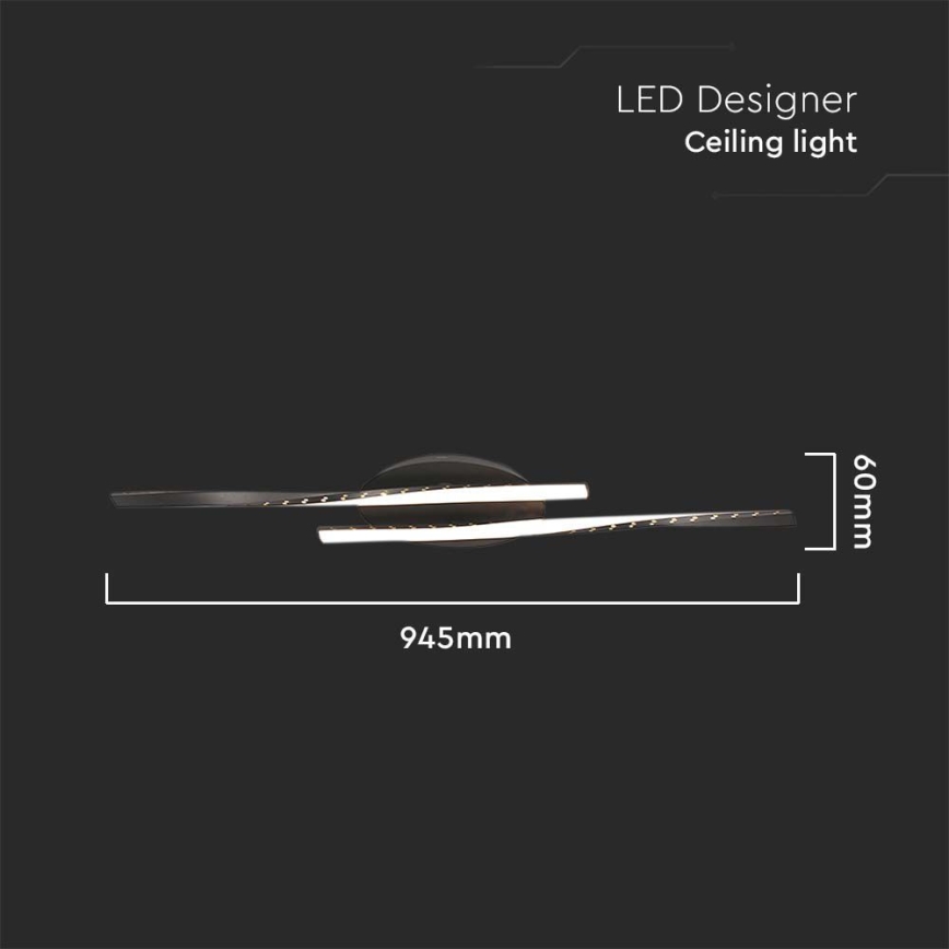 LED lubinis šviestuvas LED/12W/230V 3000K juoda