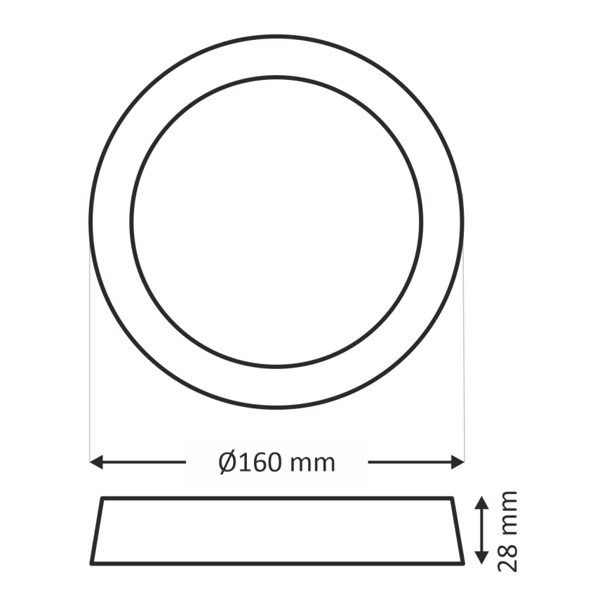 LED lubinis šviestuvas LED/12W/230V 4200K diametras 16 cm balta