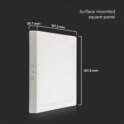 LED lubinis šviestuvas LED/12W/230V 6500K 16,7x16,7 cm balta