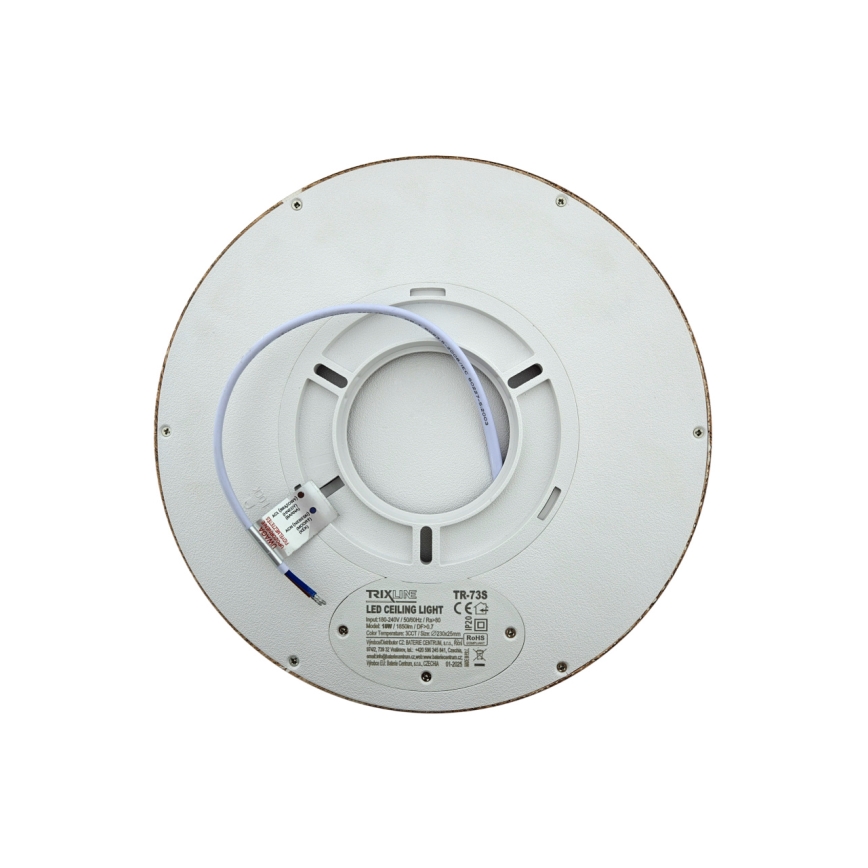 LED lubinis šviestuvas LED/18W/230V 3000/4000/6500K, skersm. 23 cm, rudas