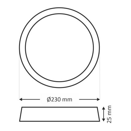 LED lubinis šviestuvas LED/18W/230V 3000/4000/6500K skersmuo 23 cm smėlio spalvos