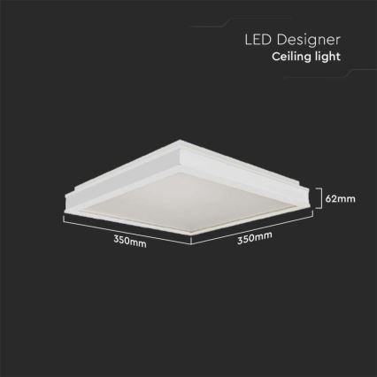 LED lubinis šviestuvas LED/18W/230V 4000K 35x35 cm balta