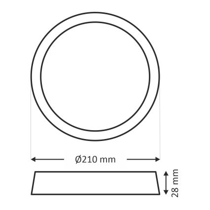 LED lubinis šviestuvas LED/18W/230V 4200K diametras 21 cm balta