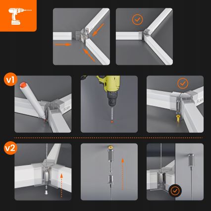 LED lubinis šviestuvas HEXAGON LED/192W/85-265V 4000K 298x209 cm CRI 90 IP54 baltas