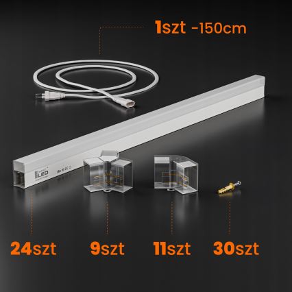 LED lubinis šviestuvas HEXAGON LED/192W/85-265V 6500K 298x209 cm CRI 90 IP54 baltas