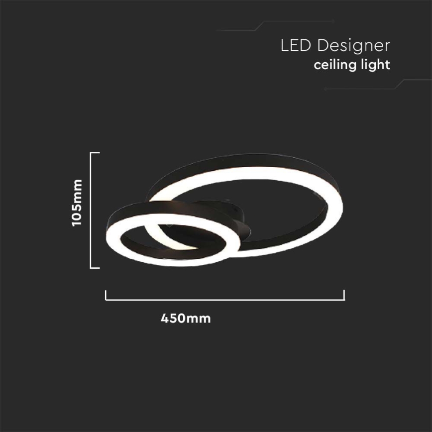 LED lubinis šviestuvas LED/20W/230V 3000K juoda