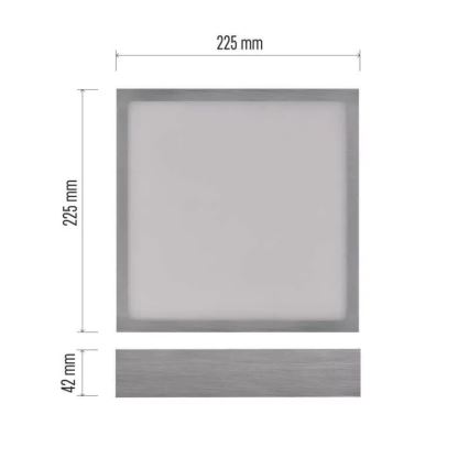LED lubinis šviestuvas NEXXO LED/21W/230 3000/3500/4000K 22,5x22,5 cm matinis chromas