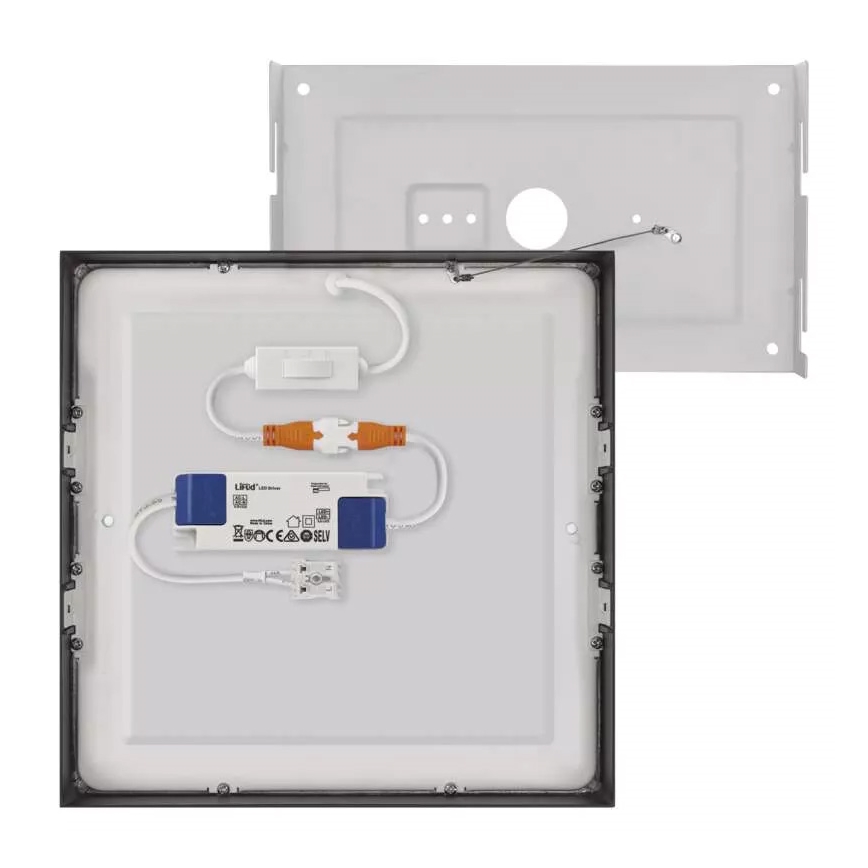 LED Lubinis šviestuvas NEXXO LED/21W/230V 3000/3500/4000K 22,5x22,5 cm juodas