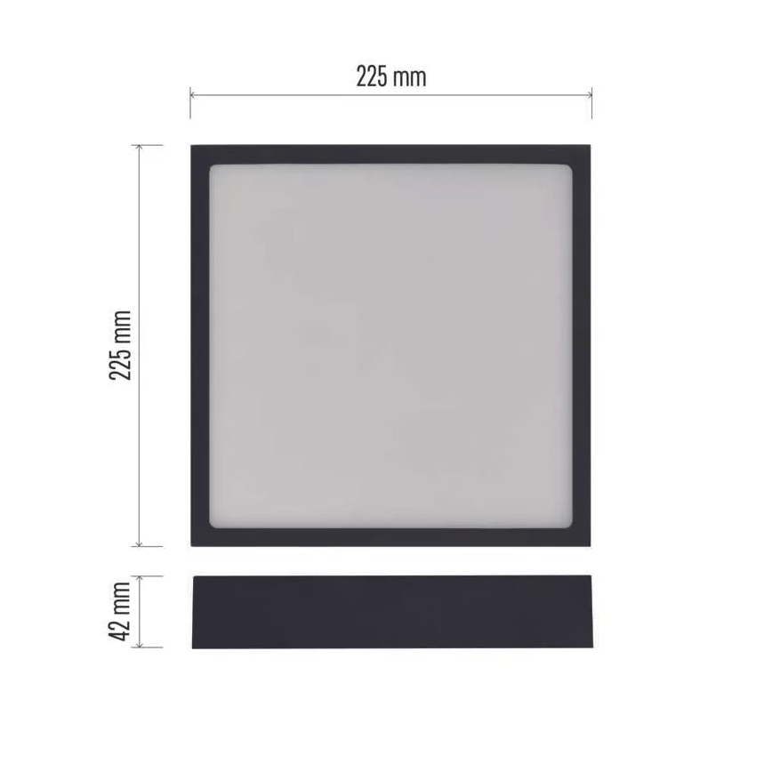 LED Lubinis šviestuvas NEXXO LED/21W/230V 3000/3500/4000K 22,5x22,5 cm juodas