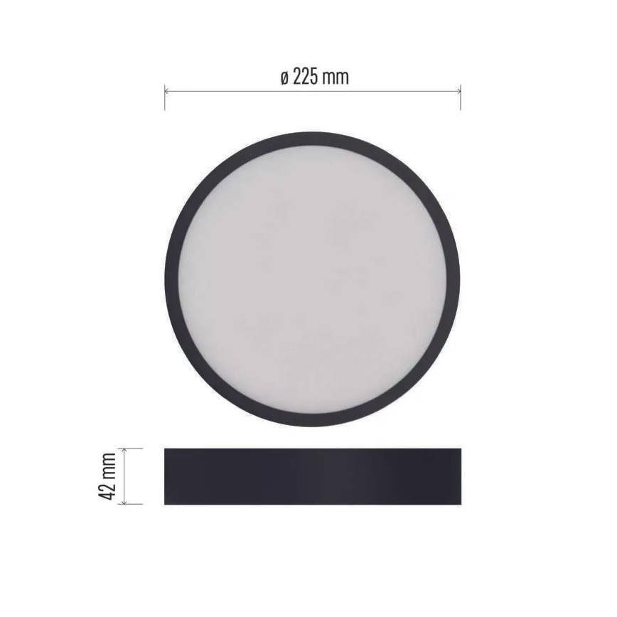 LED Lubinis šviestuvas NEXXO LED/21W/230V 3000/3500/4000K d. 22,5 cm juodos spalvos