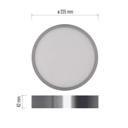 LED lubinis šviestuvas NEXXO LED/21W/230V 3000/3500/4000K diametras 22,5 cm blizgus chromas