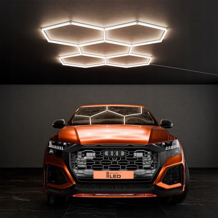 LED lubinis šviestuvas HEXAGON LED/240W/85-265V 4000K 298x209 cm CRI 90 IP44 balta