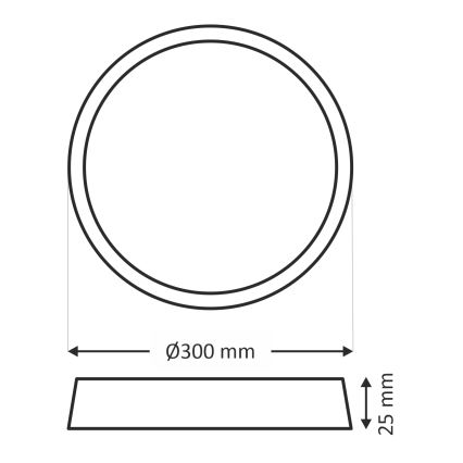 LED lubinis šviestuvas LED/24W/230V 3000/4000/6500K Ø 30 cm smėlio spalvos