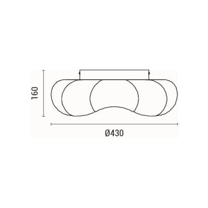 LED lubinis šviestuvas LED/24W/230V 3000K juoda diametras 43 cm