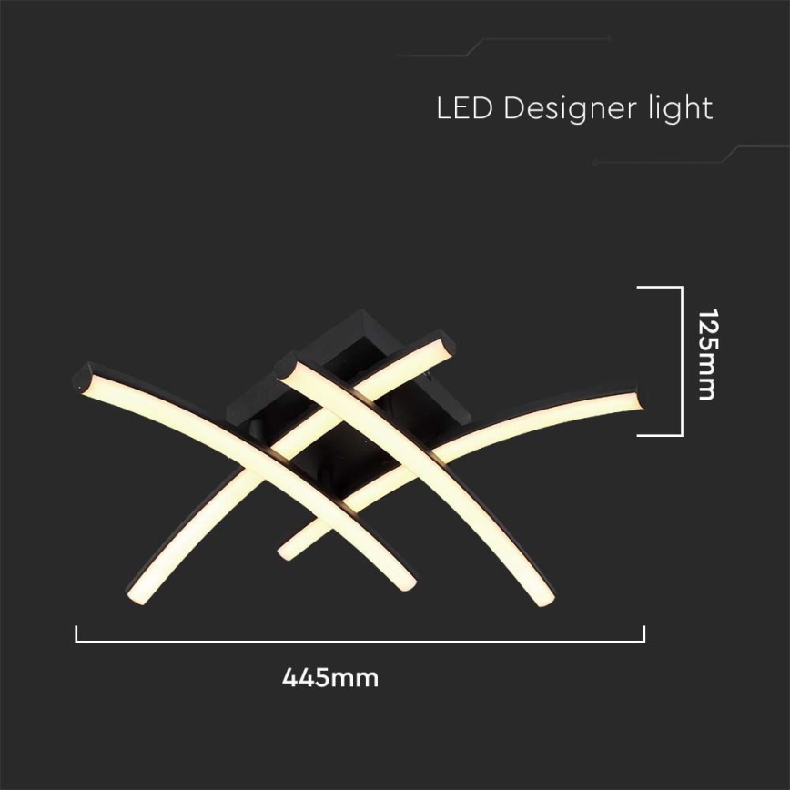 LED lubinis šviestuvas LED/24W/230V 3000K juoda