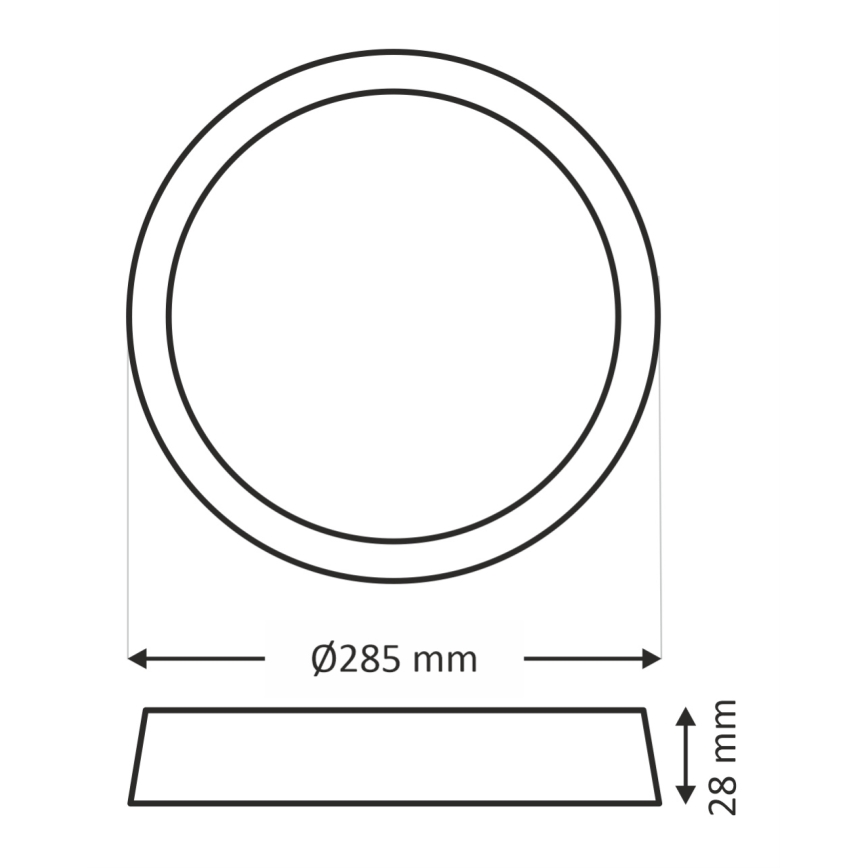 LED lubinis šviestuvas LED/24W/230V 4200K diametras 28,5 cm balta