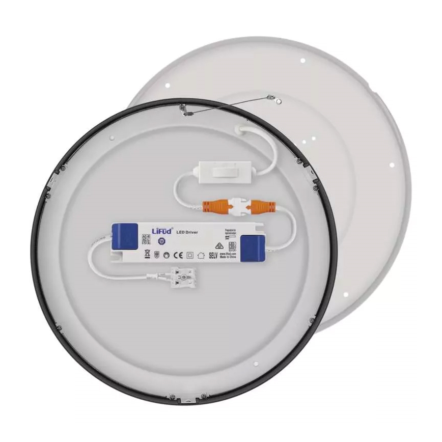 LED Lubinis šviestuvas NEXXO LED/28,5W/230V 3000/3500/4000K d. 30 cm juodos spalvos