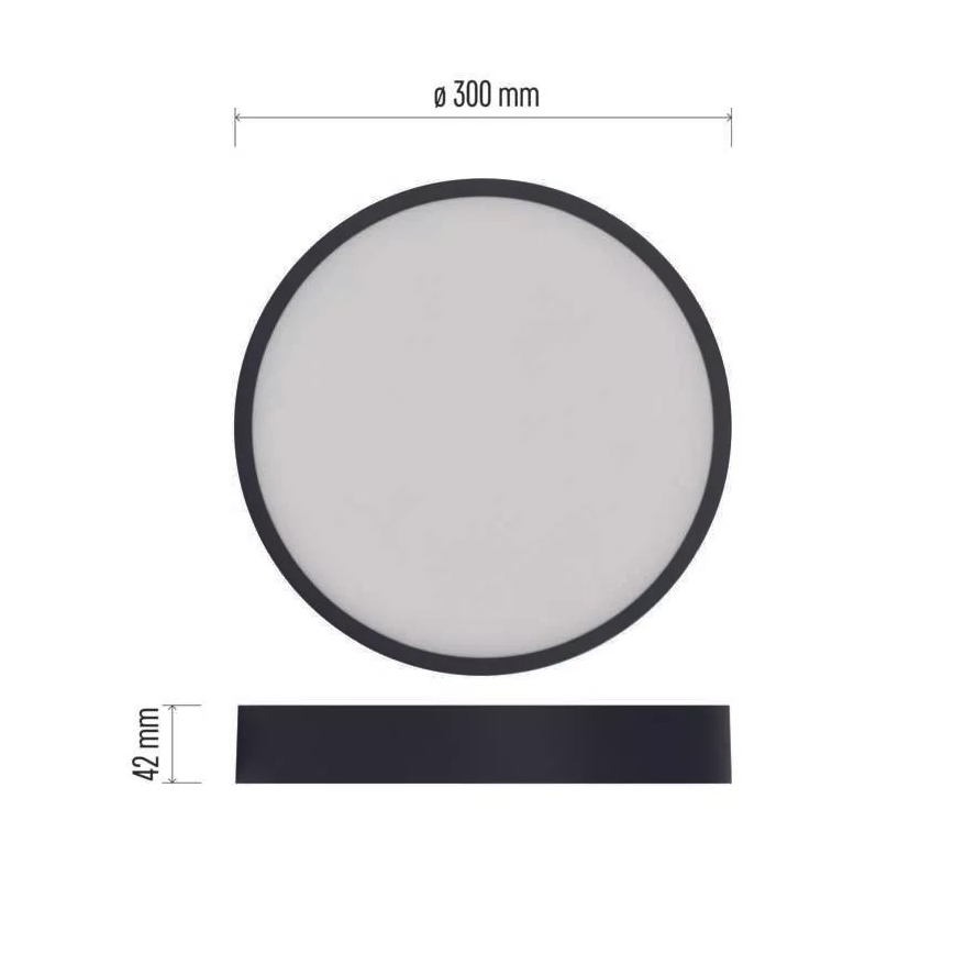 LED Lubinis šviestuvas NEXXO LED/28,5W/230V 3000/3500/4000K d. 30 cm juodos spalvos