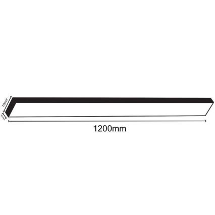 LED lubinis šviestuvas LED/32W/230V 4000K 120x7 cm juoda