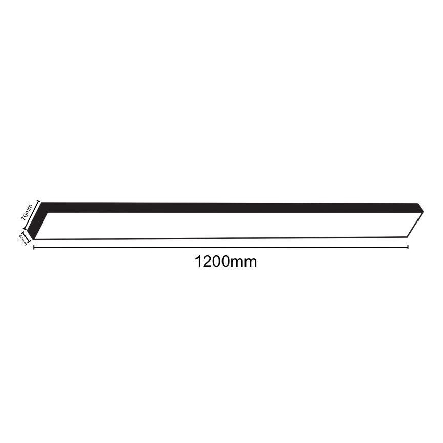LED lubinis šviestuvas LED/32W/230V 4000K 120x7 cm juoda