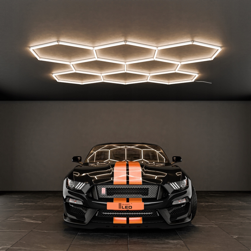 LED lubinis šviestuvas HEXAGON LED/350W/85-265V 4000K 313x298 cm CRI 90 IP44 baltas