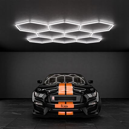LED lubinis šviestuvas HEXAGON LED/350W/85-265V 6500K 313x298 cm CRI 90 IP44 balta