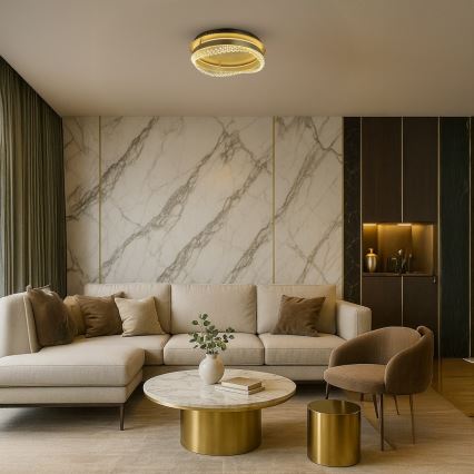 LED lubinis šviestuvas, LED/36W/230V, skersmuo 43 cm, aukso spalvos