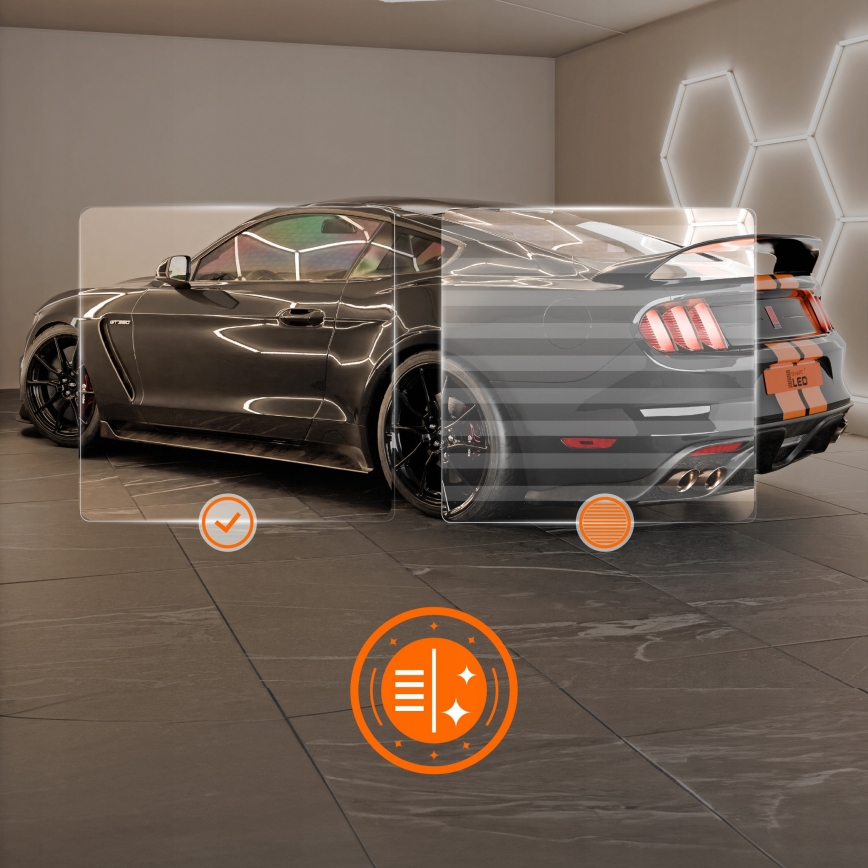 LED lubinis šviestuvas HEXAGON LED/384W/85-265V 4000K 484x243 cm CRI 90 IP54 balta