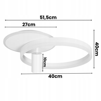 LED lubinis šviestuvas LED/38W/230V + 1xGU10/30W baltas