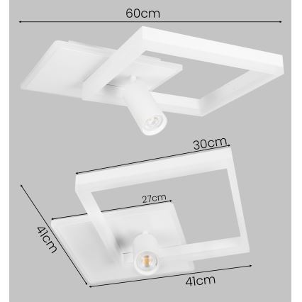 LED lubinis šviestuvas LED/38W/230V + 1xGU10/30W baltas