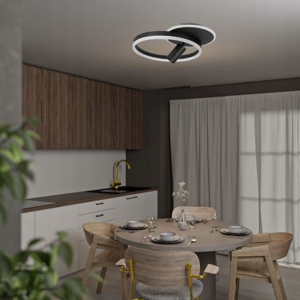 LED lubinis šviestuvas LED/38W/230V + 1xGU10/30W juodas