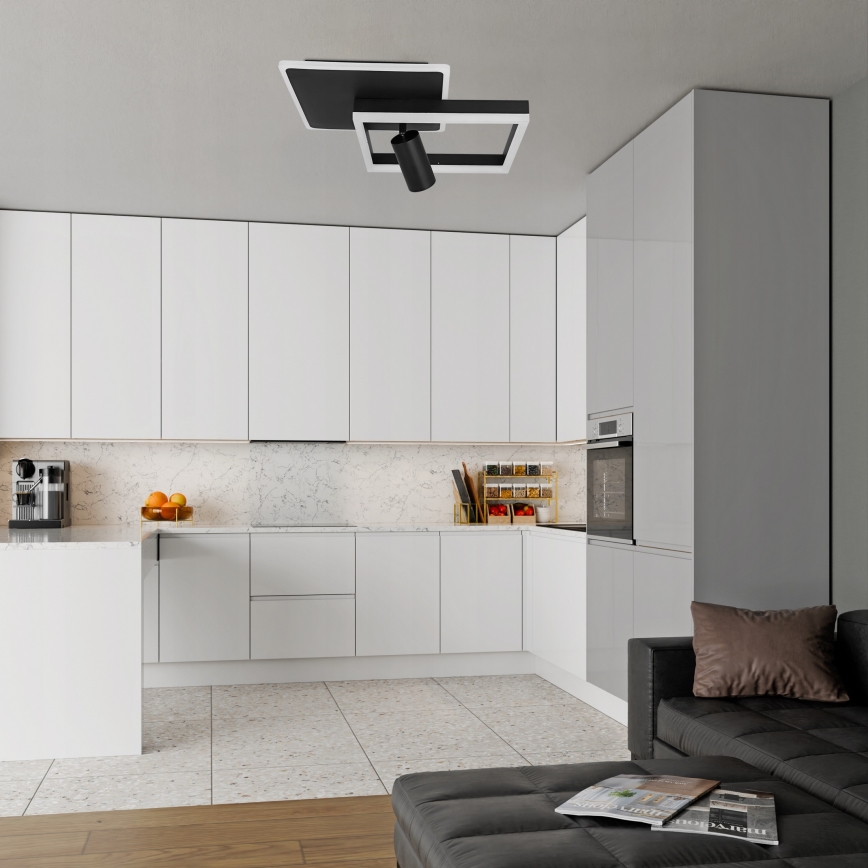 LED lubinis šviestuvas LED/38W/230V + 1xGU10/30W juodas