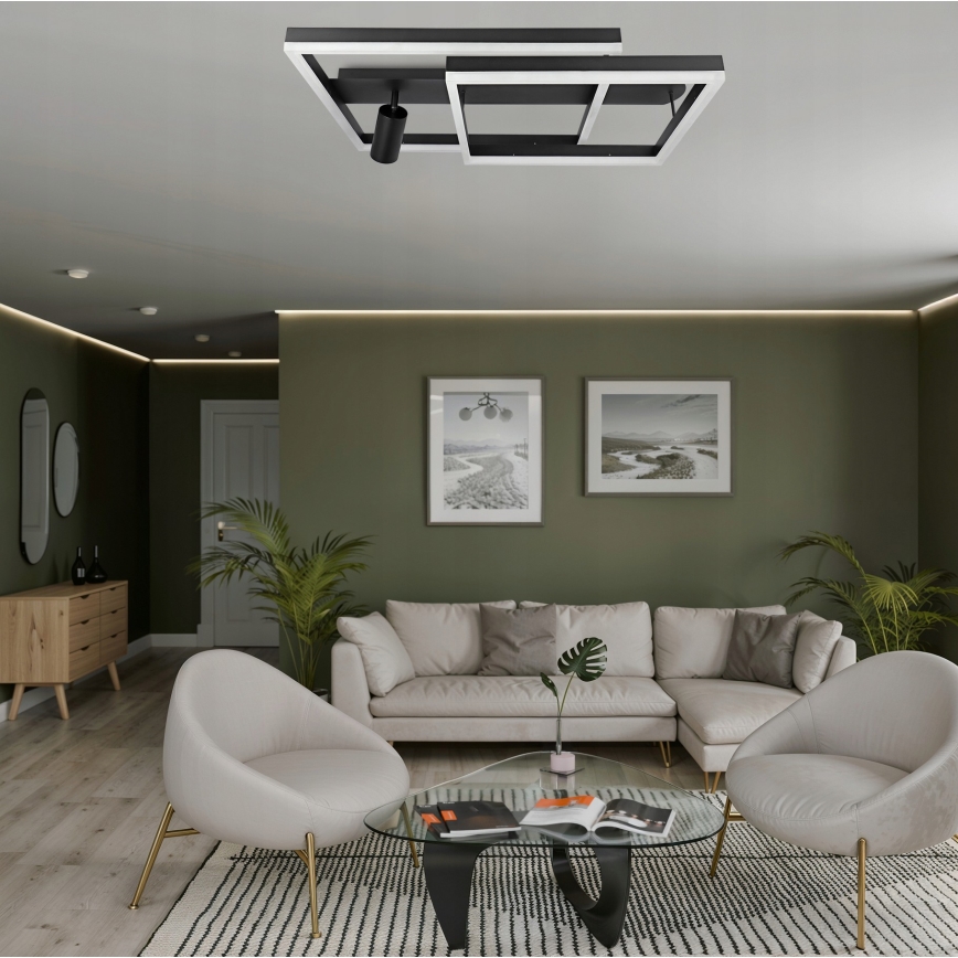 LED lubinis šviestuvas LED/38W/230V + 1xGU10/30W juodas