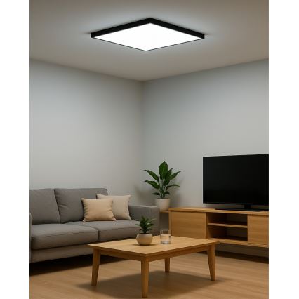 LED lubinis šviestuvas LED/40W/230V 3000/4000/6500K 50x50 cm juodas