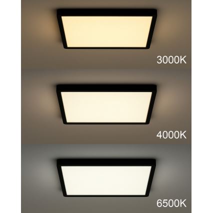 LED lubinis šviestuvas LED/40W/230V 3000/4000/6500K 50x50 cm juodas