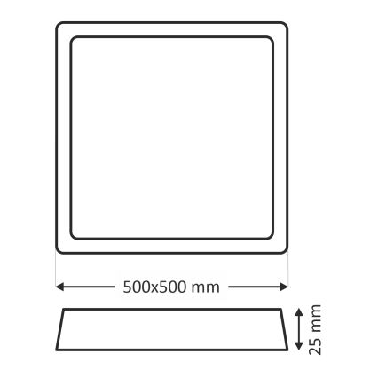 LED lubinis šviestuvas LED/40W/230V 3000/4000/6500K 50x50 cm smėlio spalvos