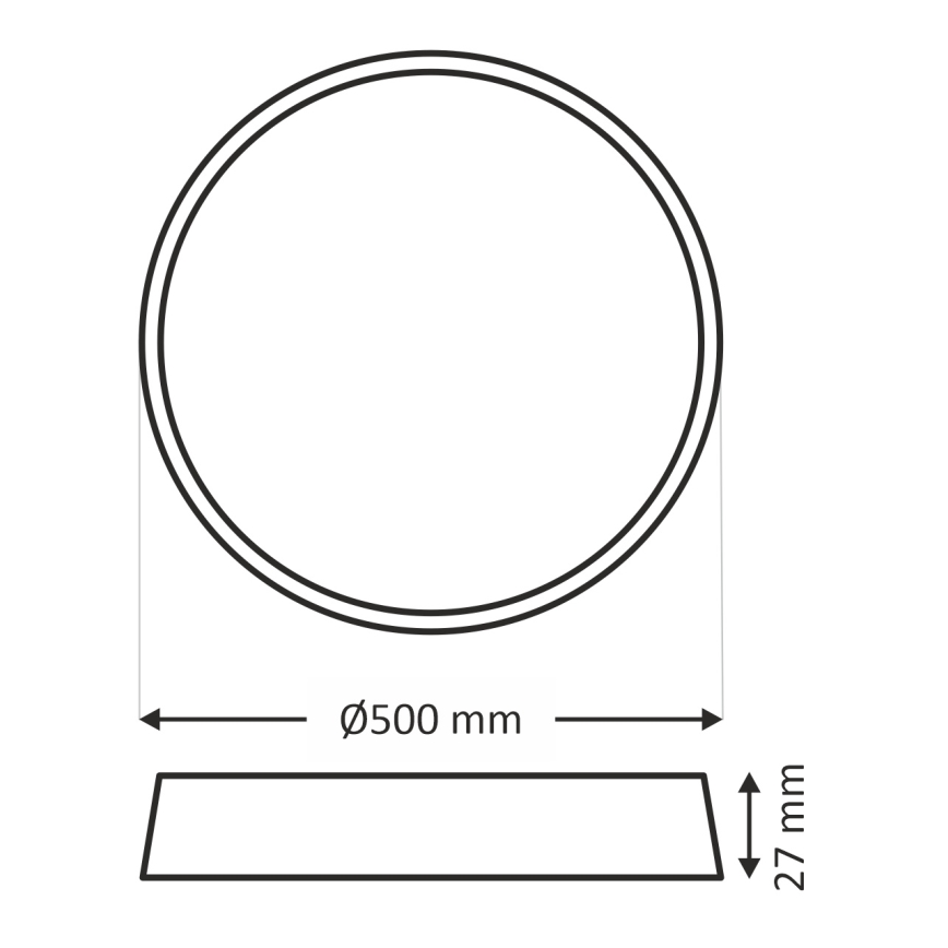 LED lubinis šviestuvas LED/40W/230V 3000/4000/6500K Ø 50 cm rudos spalvos