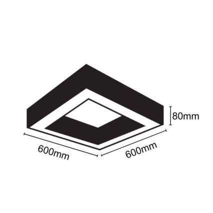 LED lubinis šviestuvas LED/40W/230V 4000K 60x60 cm