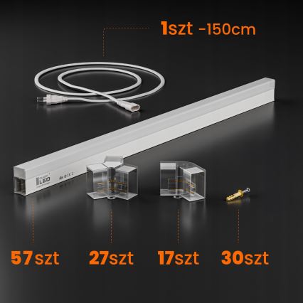 LED lubinis šviestuvas HEXAGON LED/426W/85-265V 6500K 484x243 cm CRI 90 IP54 baltas