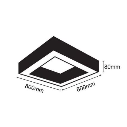 LED lubinis šviestuvas LED/55W/230V 4000K 80x80 cm