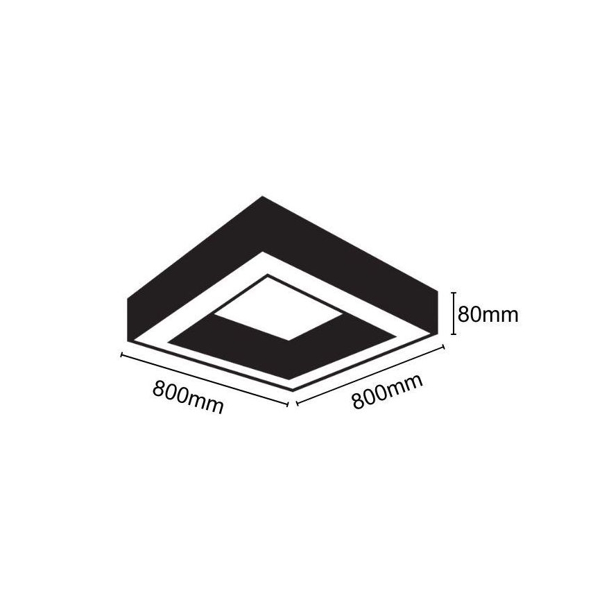 LED lubinis šviestuvas LED/55W/230V 4000K 80x80 cm