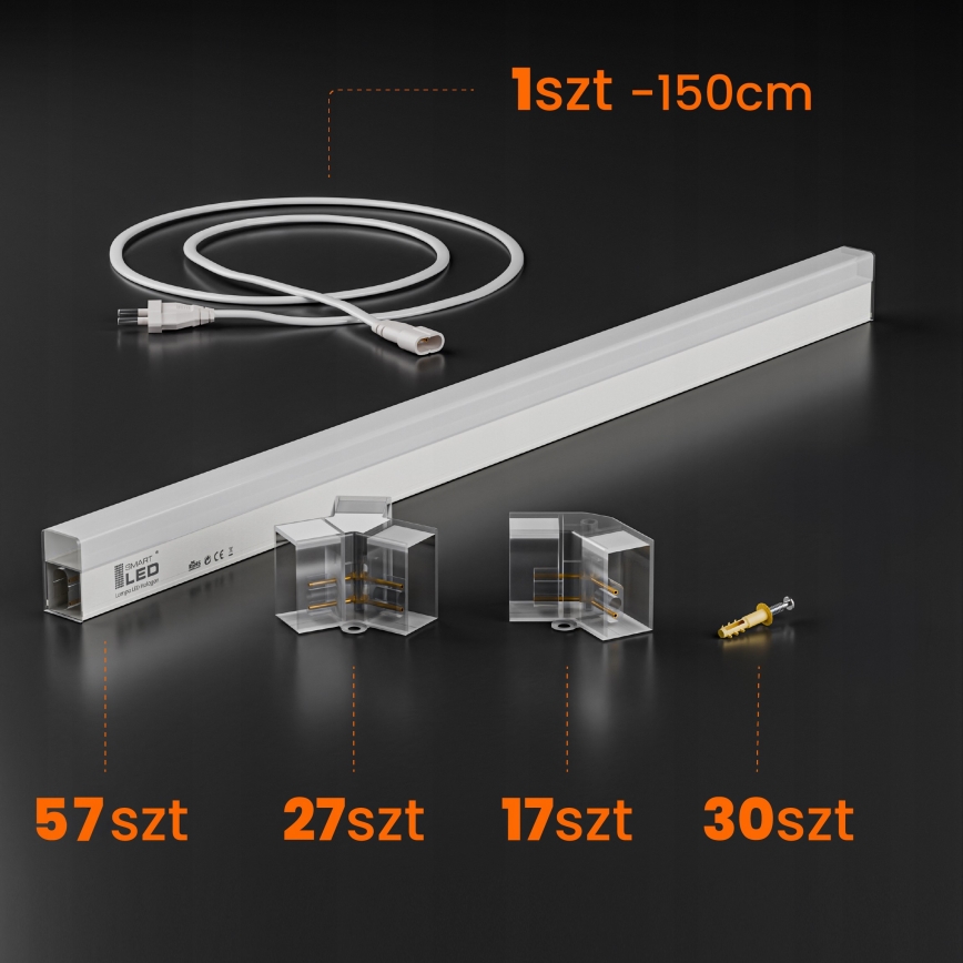 LED lubinis šviestuvas HEXAGON LED/570W/85-265V 4000K 522x298 cm CRI 90 IP44 balta