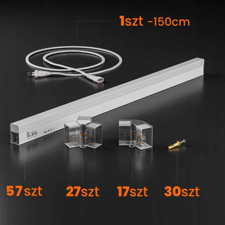 LED lubinis šviestuvas HEXAGON LED/570W/85-265V 6500K 522x298 cm CRI 90 IP44 baltas