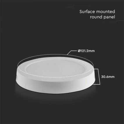 LED lubinis šviestuvas LED/6W/230V 6500K diametras 12 cm balta